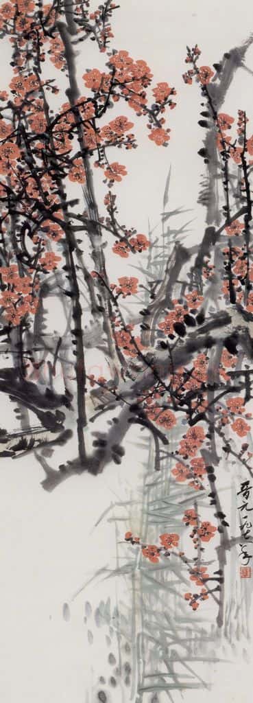 1978年 王晋元《花卉四屏》书画作品