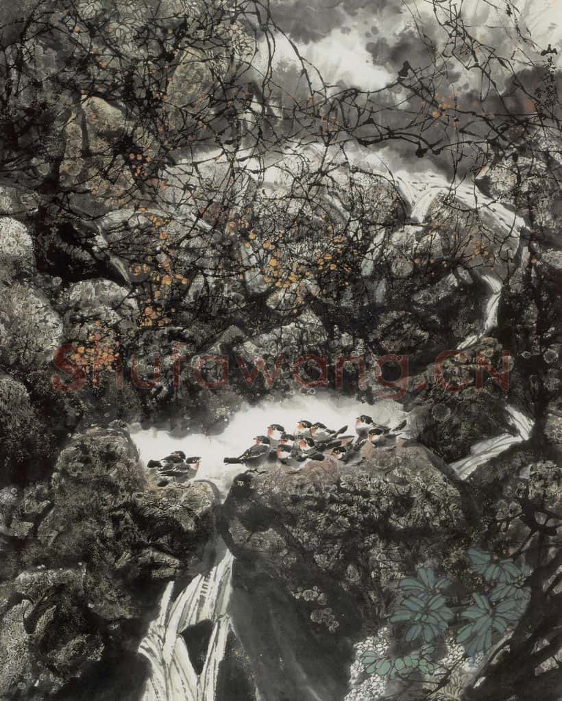 1992年 王晋元《山是雀家乡》书画作品