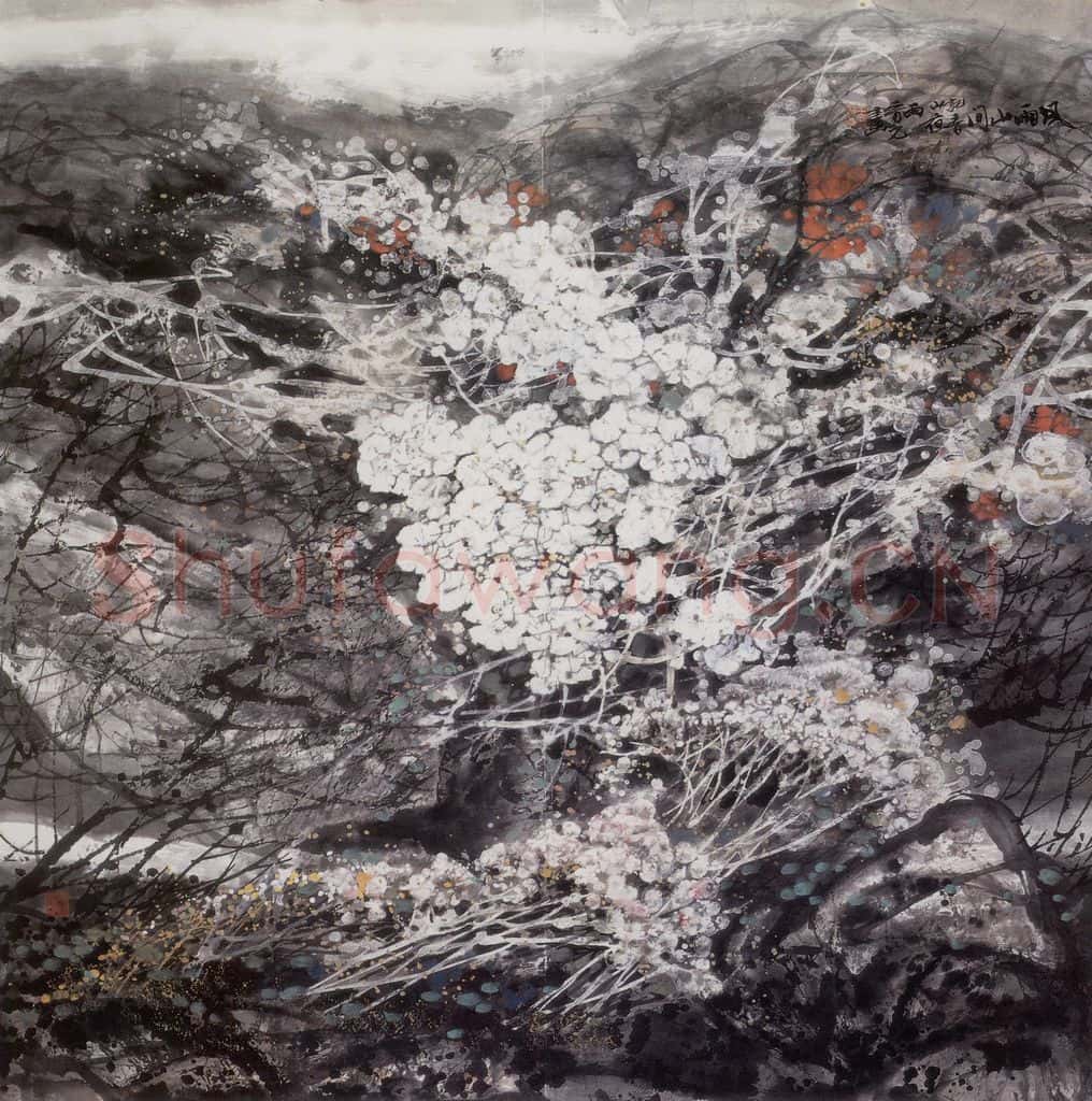 王晋元《风雨山野间》书画作品