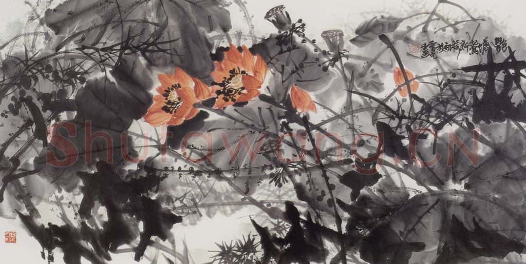 王晋元《艳塘》书画作品