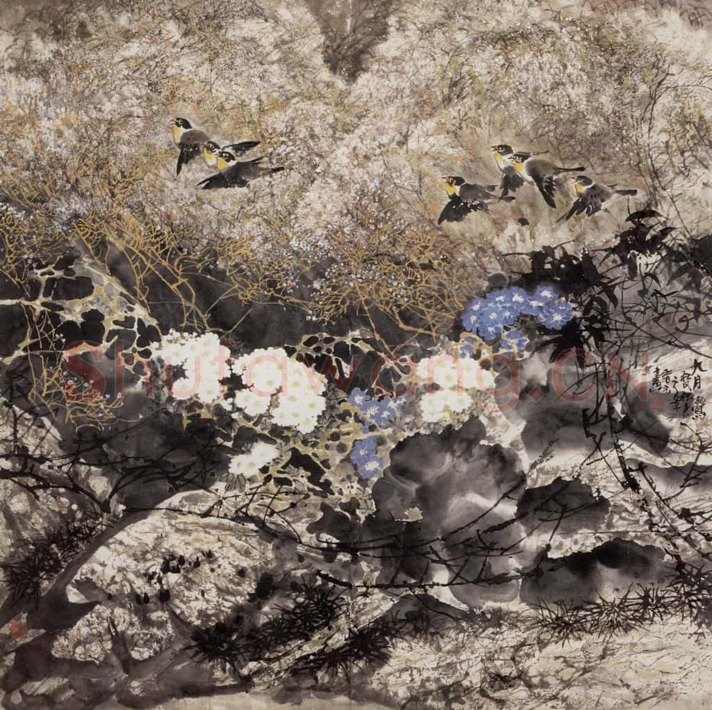  王晋元《秋风秋色》书画作品