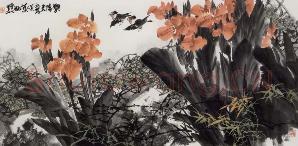  王晋元《艳阳天》书画作品