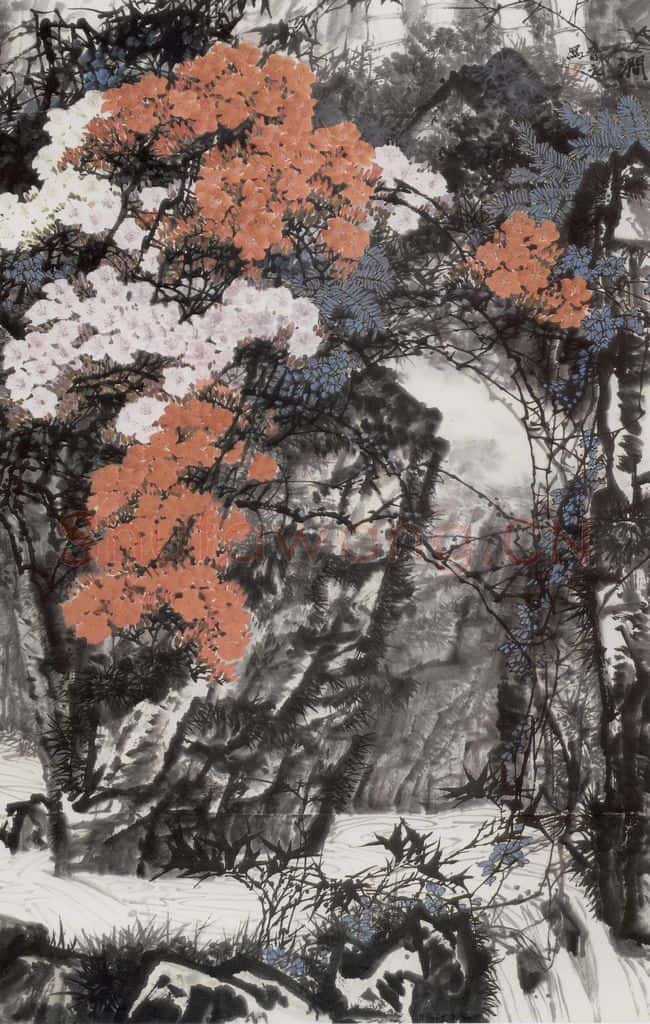 1979年 王晋元《涧》书画作品