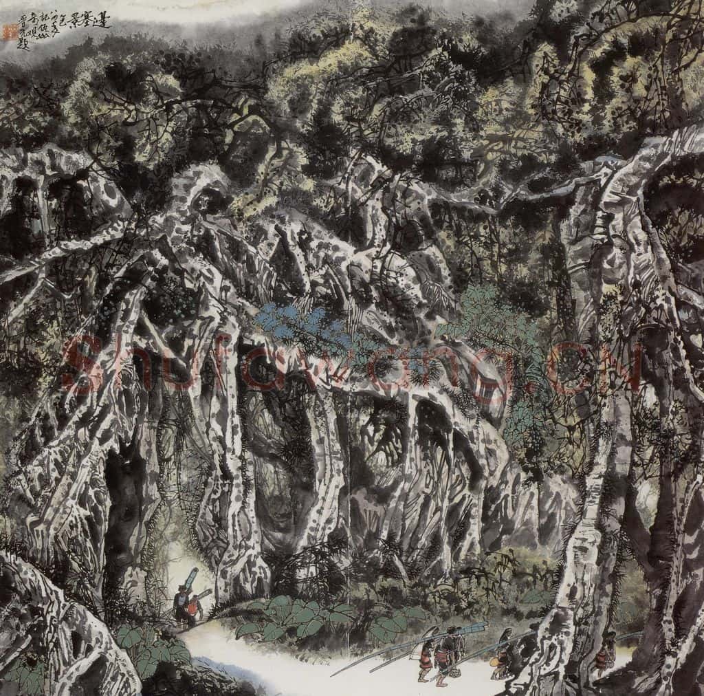 1984年 王晋元《边塞景色》书画作品