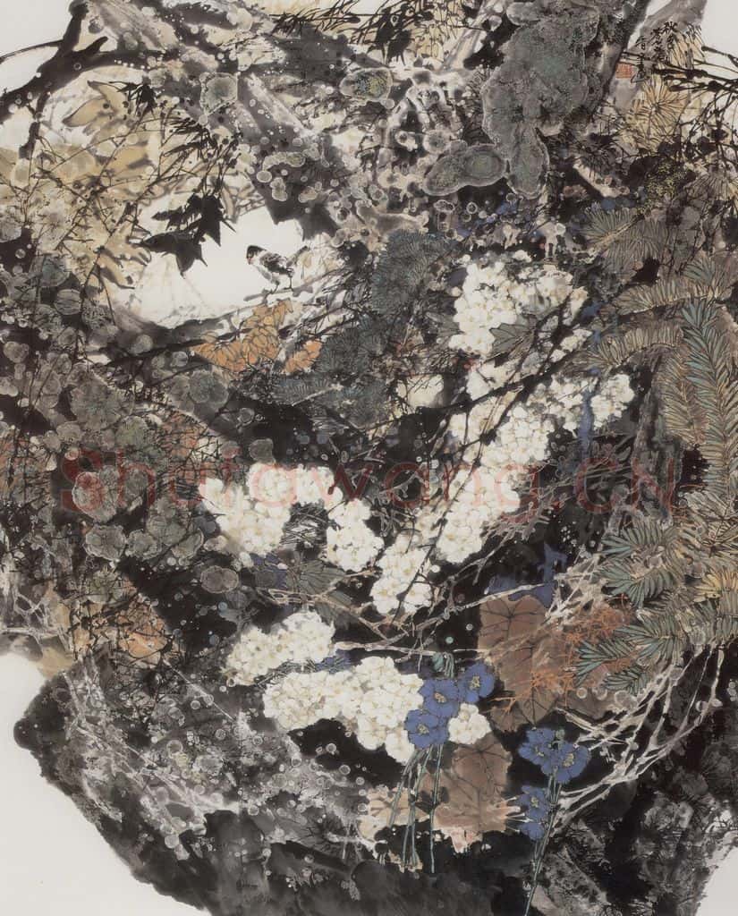 1988年 王晋元《秋色苍苍》书画作品