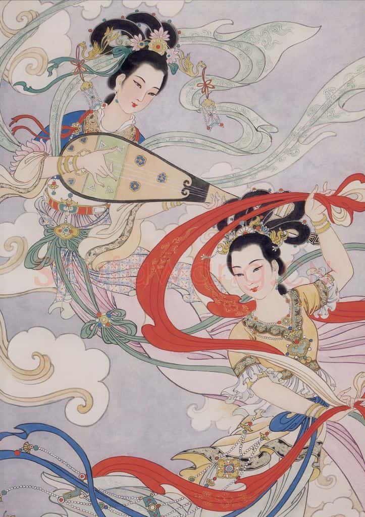 1984年 任率英《飞天图》书画作品