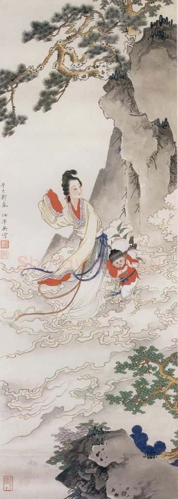 1941年 任率英《麻姑献寿》书画作品