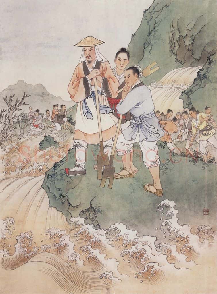1958年 任率英《大禹治水》书画作品