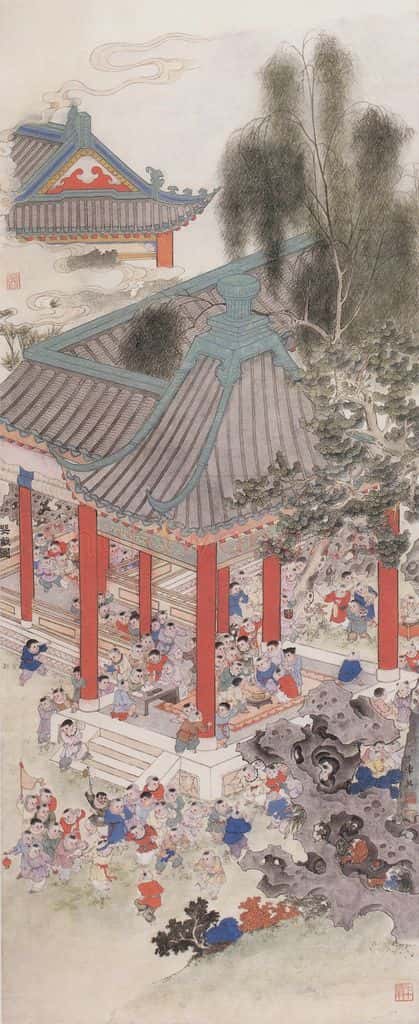 1981年 任率英《百子图》书画作品