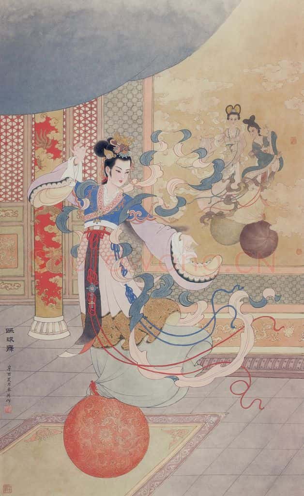 1982年 任率英《踩球舞》书画作品