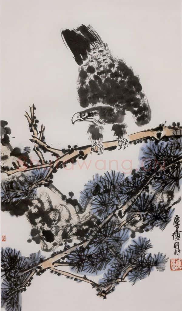 1961年 许麟庐 松鹰图 书画作品