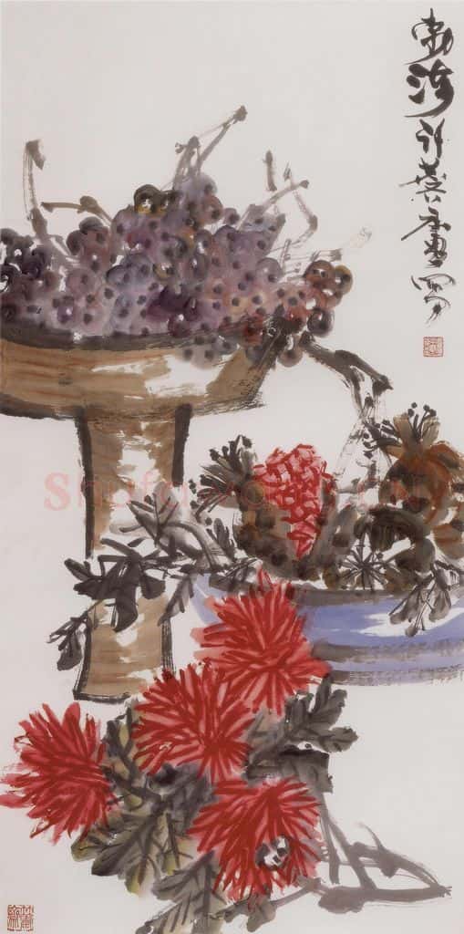 1966年 许麟庐 秋获 书画作品