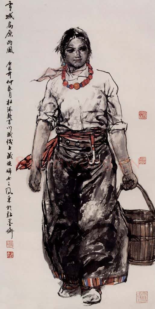 2000年 杜滋龄《雪域高原的风》书画作品