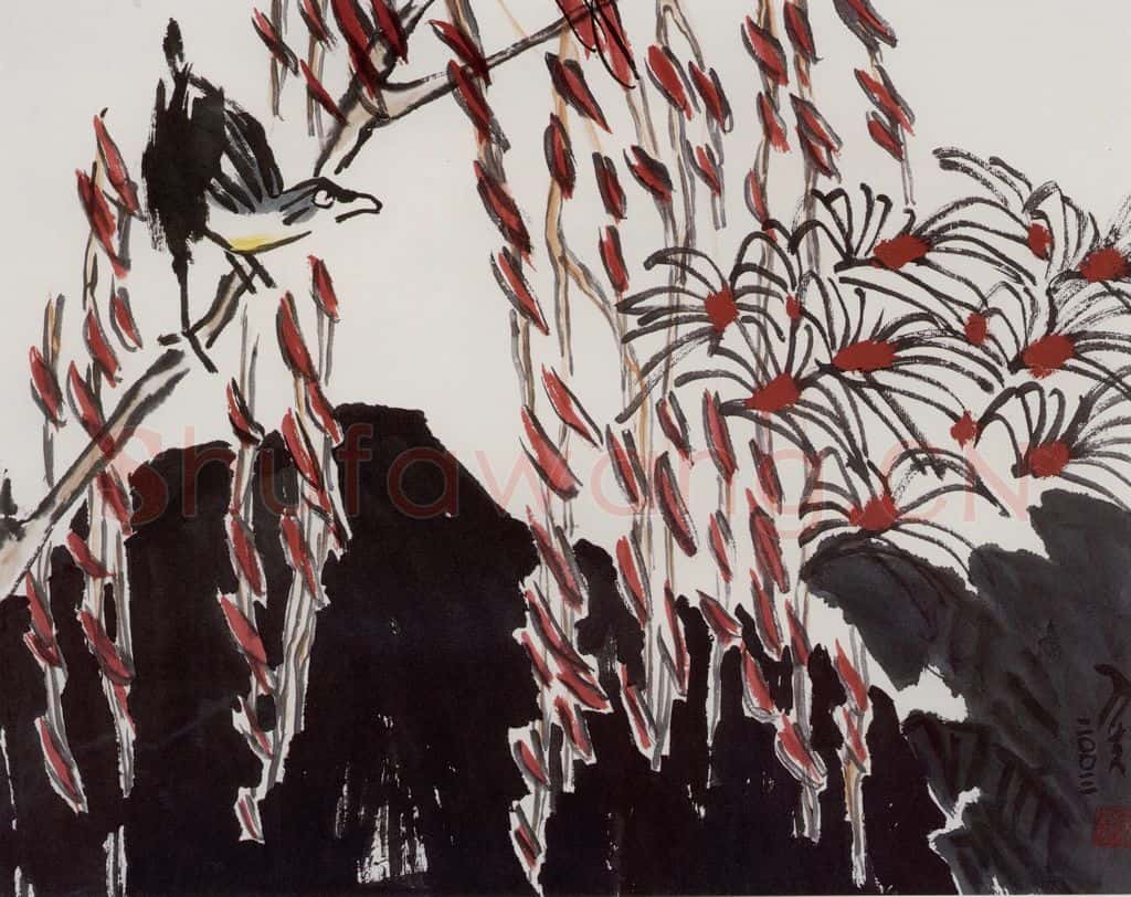 2003年 隋易夫《秋光清丽当细赏》书画作品