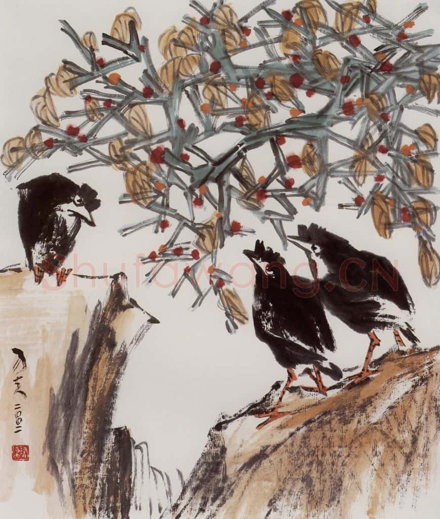 2002年 隋易夫《听泉》书画作品