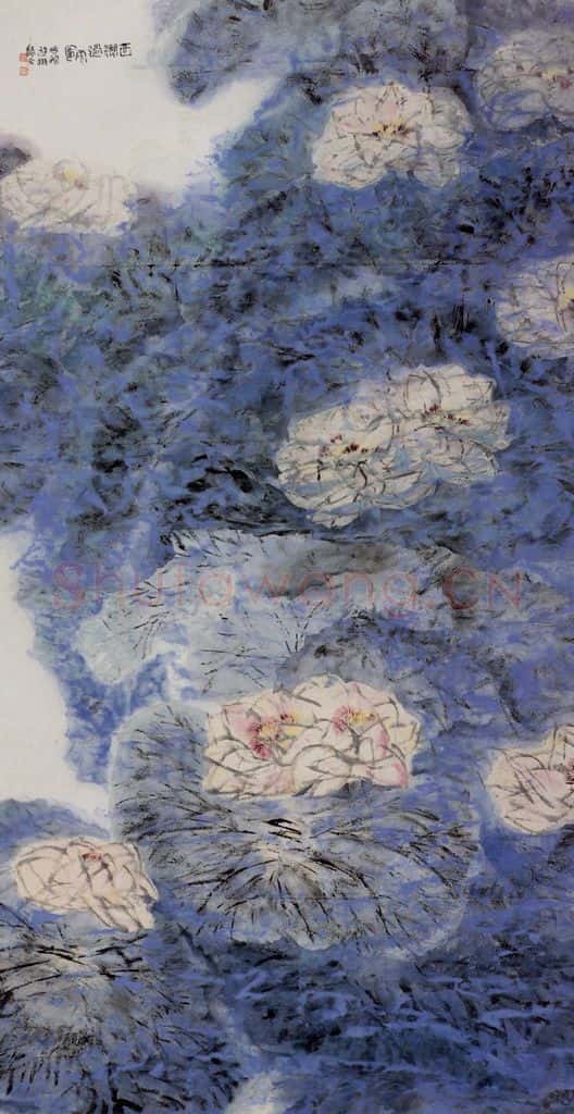 1995年 郭怡孮《西湖过雨图》书画作品