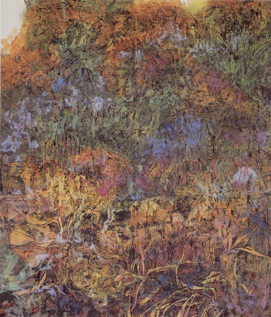 1996年 郭怡孮《泽畔秋浓》书画作品
