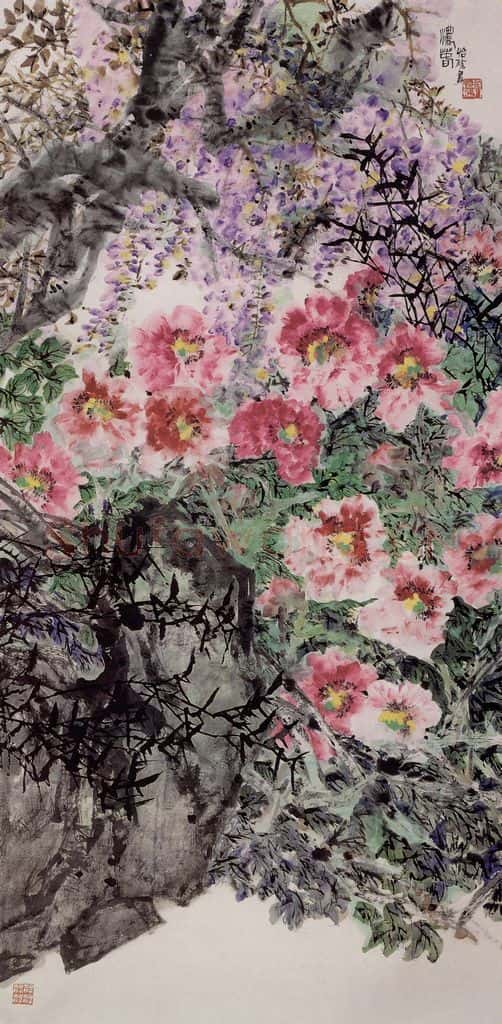1999年 郭怡孮《浓春》书画作品