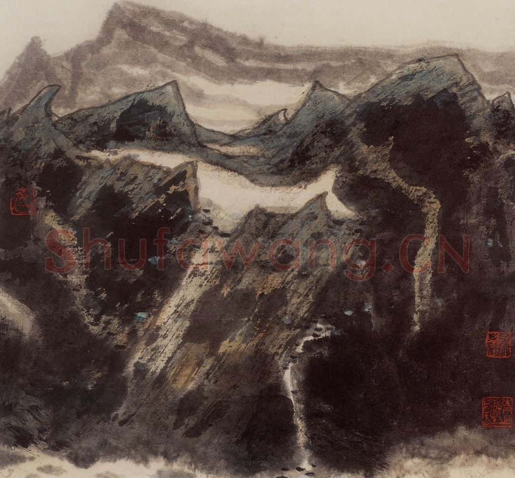 1995年 李宝林《山水小品》书画作品