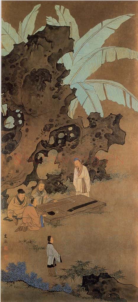 近现代 陈少梅《高士条屏》书画作品