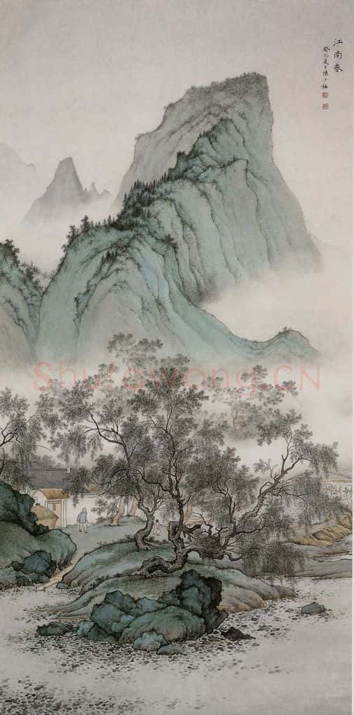 近现代 陈少梅《江南春》书画作品