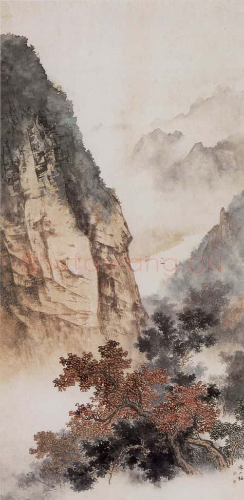 近现代 陈少梅《秋山秋水》书画作品