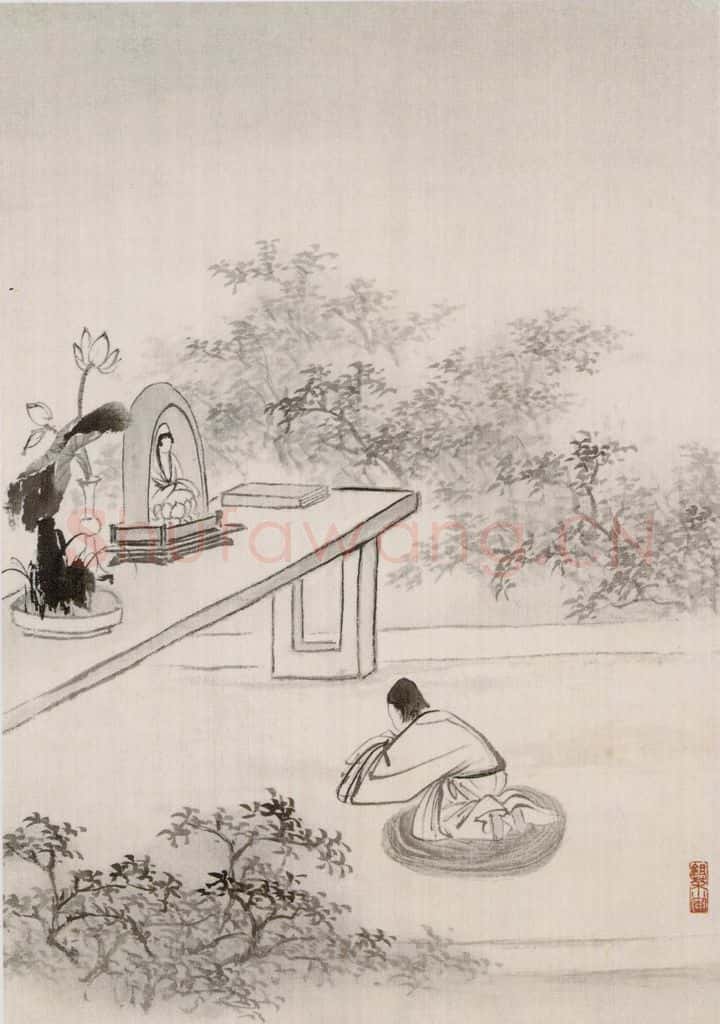 近现代 陈少梅《观音图册》书画作品
