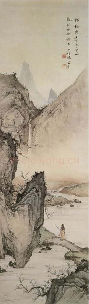 近现代 陈少梅《探梅图》书画作品