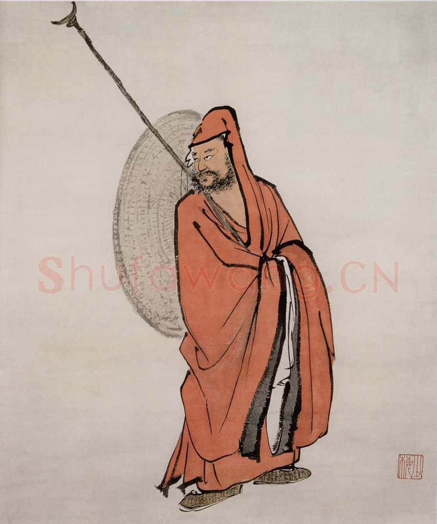近现代 陈少梅《达摩》书画作品