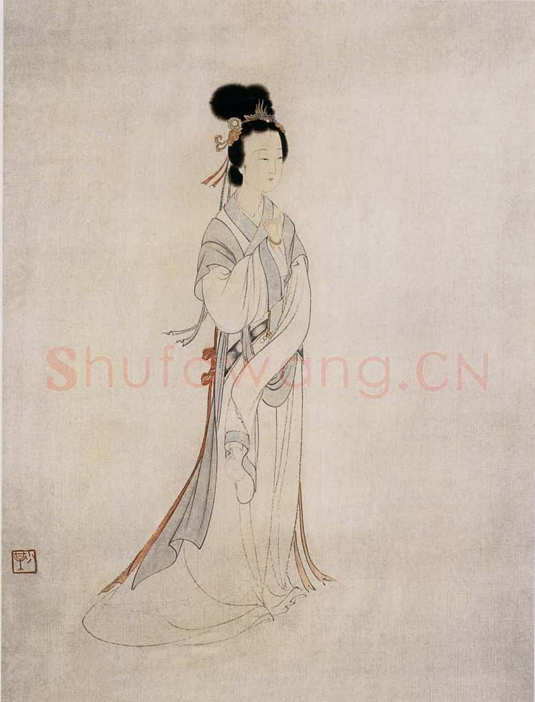 近现代 陈少梅《仕女图》书画作品