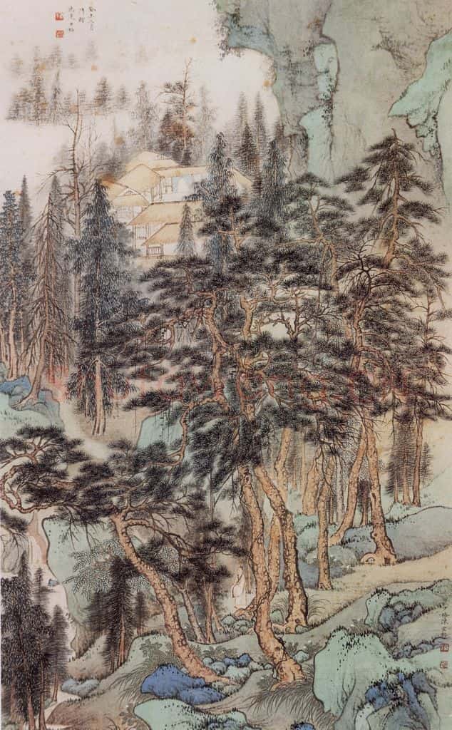 近现代 陈少梅《山居松风图》书画作品