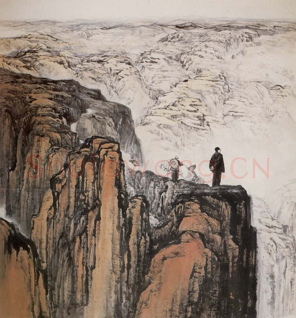 1959年 石鲁《转战陕北》书画作品