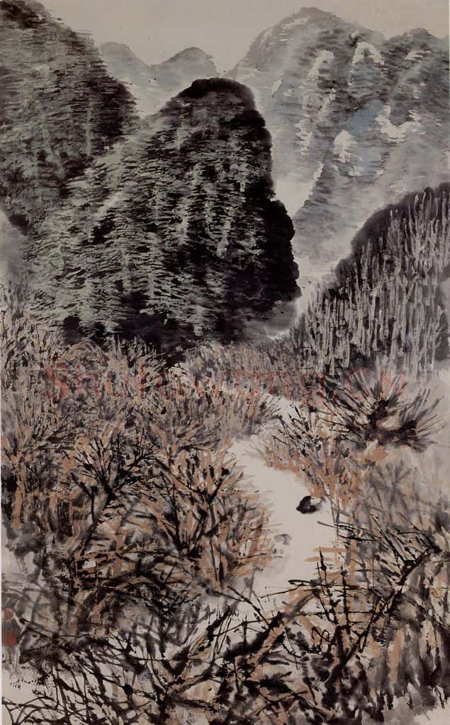 1961年 石鲁《秦岭山麓》书画作品