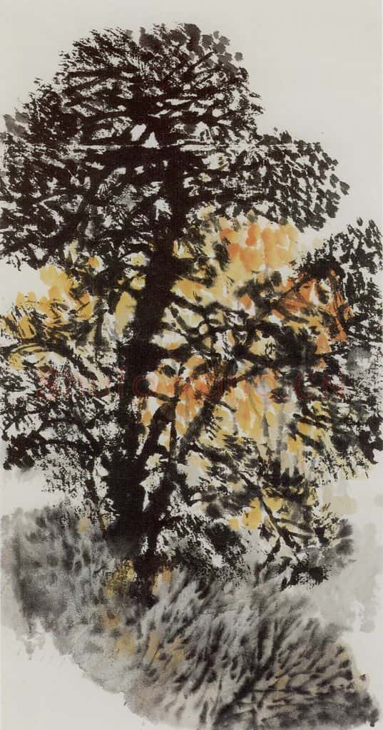 1961年 石鲁《秋树林》书画作品