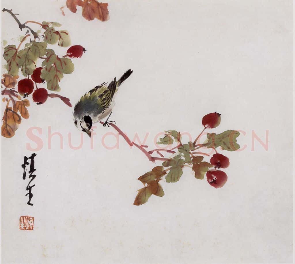 60年代 汪慎生 丹石翠羽 书画作品