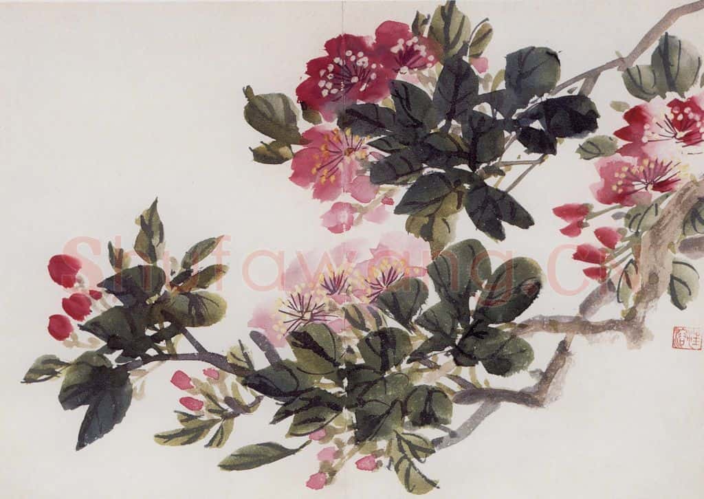 1954年 汪慎生《花卉册页》书画作品
