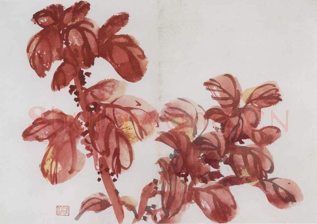 1954年 汪慎生《花卉册页》书画作品