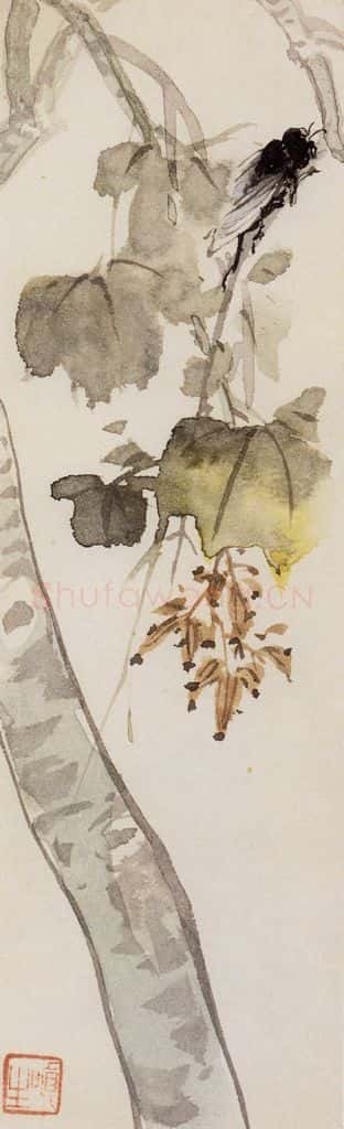 1956年 汪慎生《花鸟草虫书签》书画作品