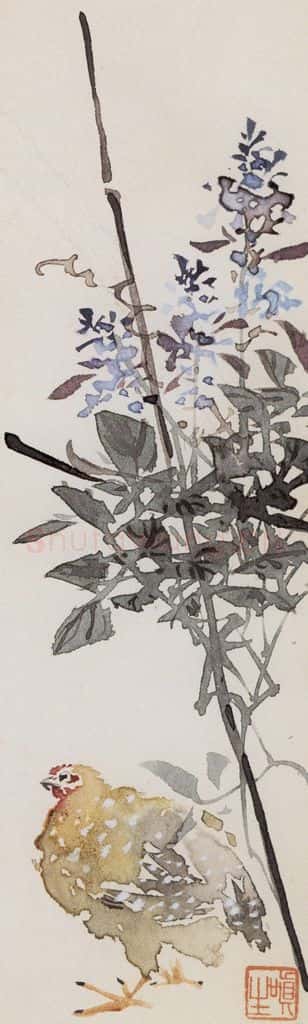 1956年 汪慎生《花鸟草虫书签》书画作品