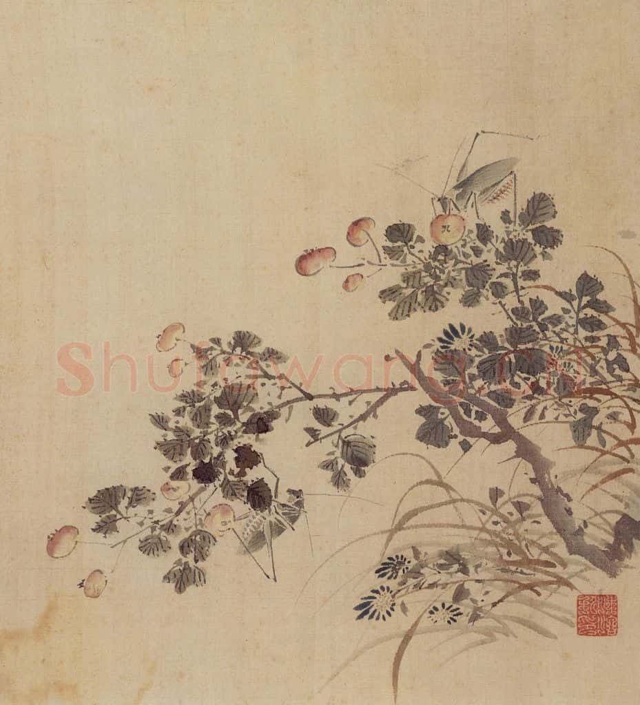 1936年 汪慎生《工笔花鸟册页》书画作品