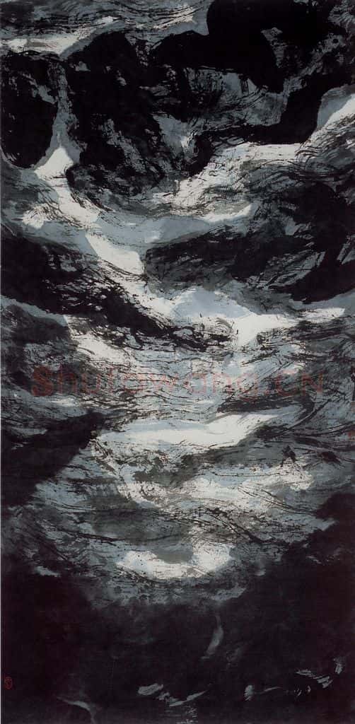 2001年 周韶华《碧海潮涌》书画作品