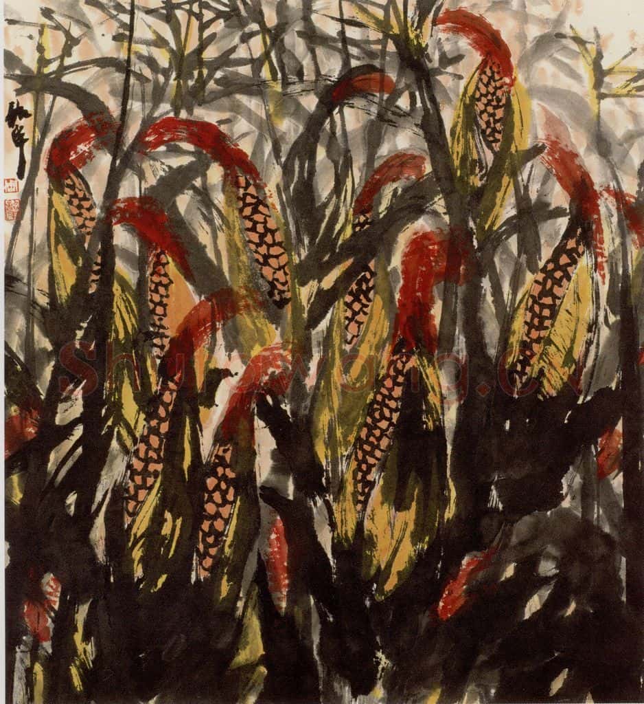 2002年 周韶华《忆家乡》书画作品