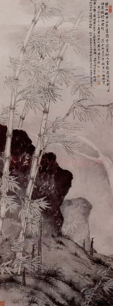 1954年 朱屺瞻《琅玕十万图》书画作品