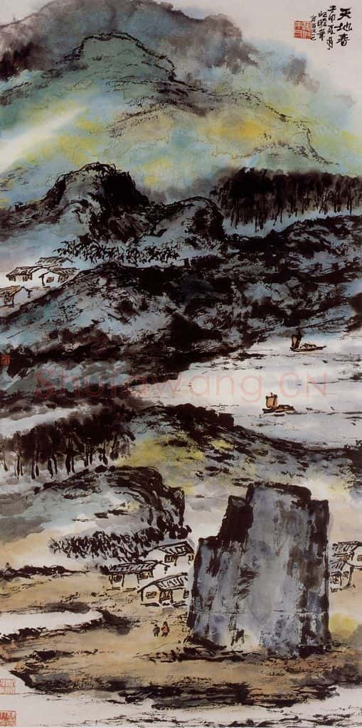 1992年 朱屺瞻《天地春》书画作品