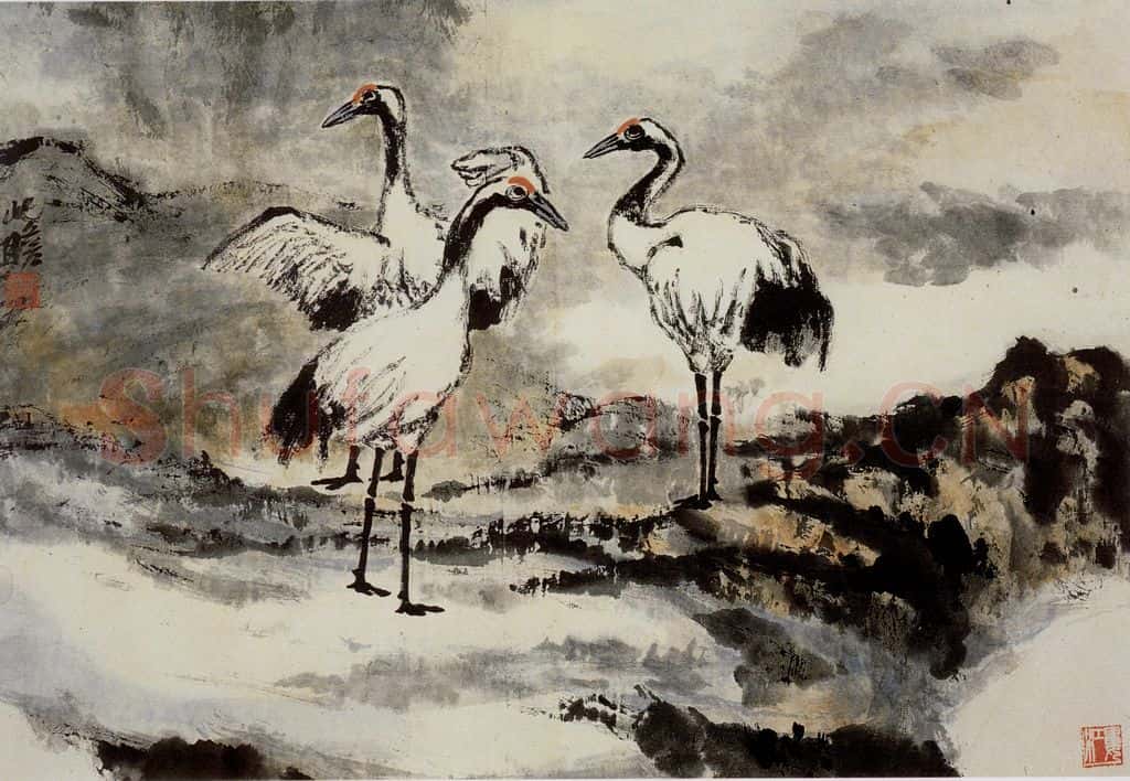 1972年 朱屺瞻《花鸟册》书画作品