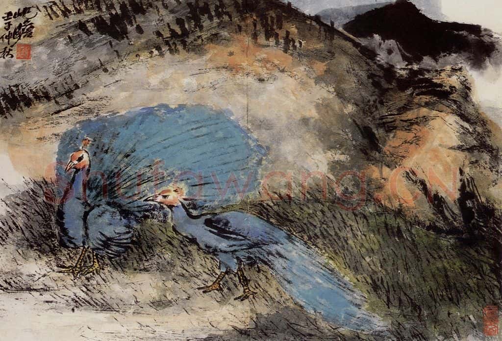 1972年 朱屺瞻《花鸟册》书画作品