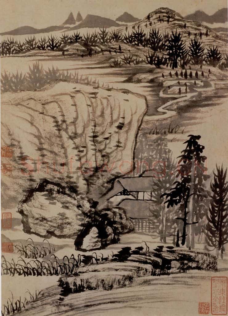 明末清初 石涛 金山龙游寺图册 书画作品