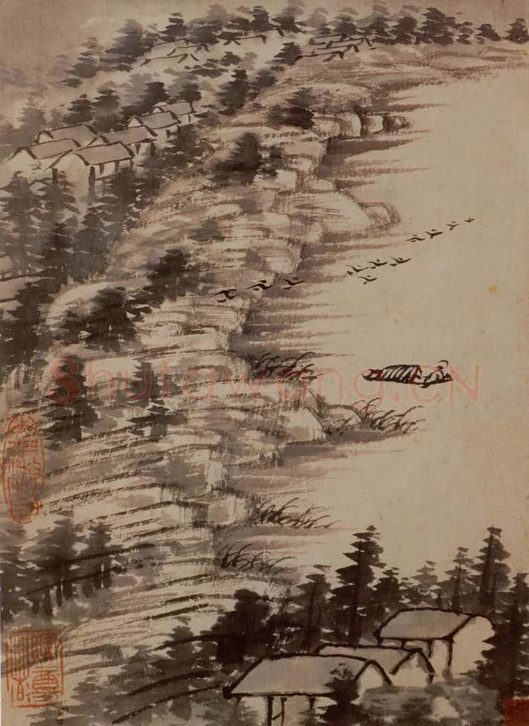 明末清初 石涛 金山龙游寺图册 书画作品