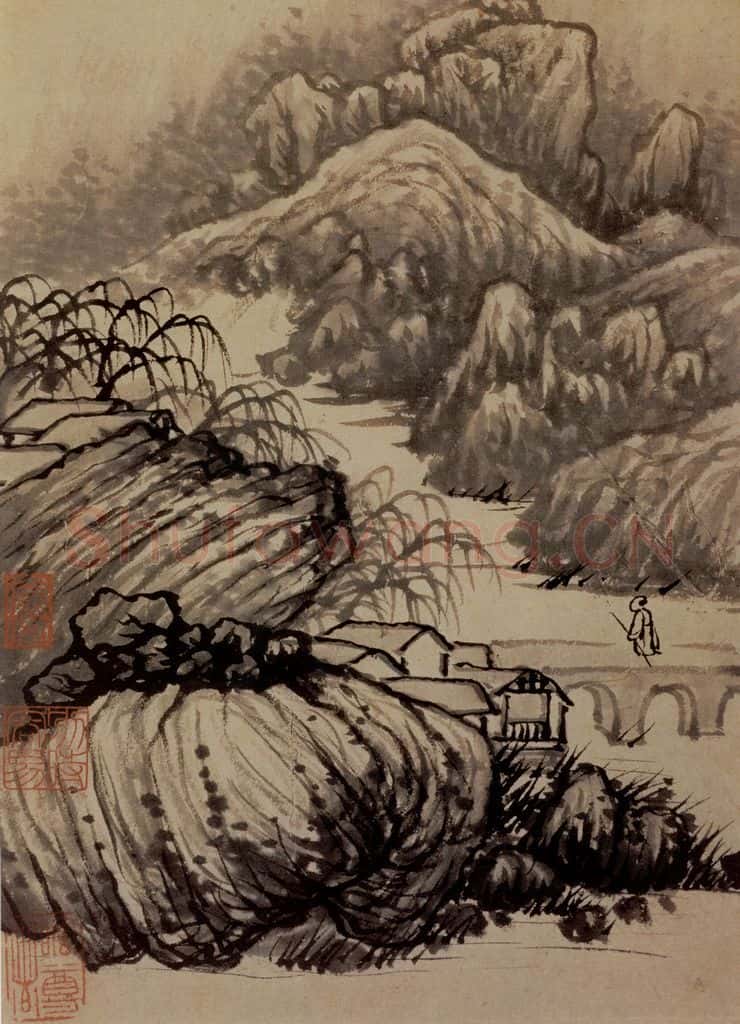 明末清初 石涛 金山龙游寺图册 书画作品