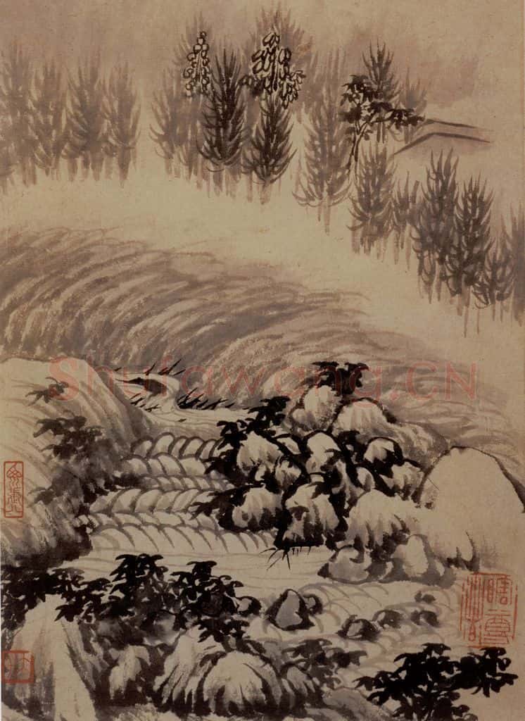 明末清初 石涛 金山龙游寺图册 书画作品